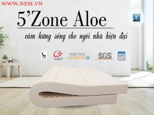 Nệm Cao Su Thiên Nhiên 5 Vùng Kim Cương - 5 Zone Aloelux | Giảm Giá Sốc