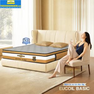 NỆM LÒ XO TÚI ĐỘC LẬP LÓT CAO SU KIM CƯƠNG - EUCOIL BASIC